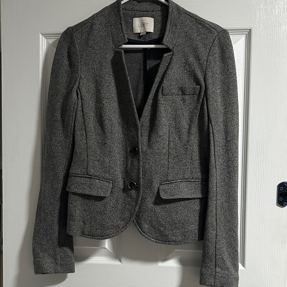 LOFT Dark Gray Textured Jacket